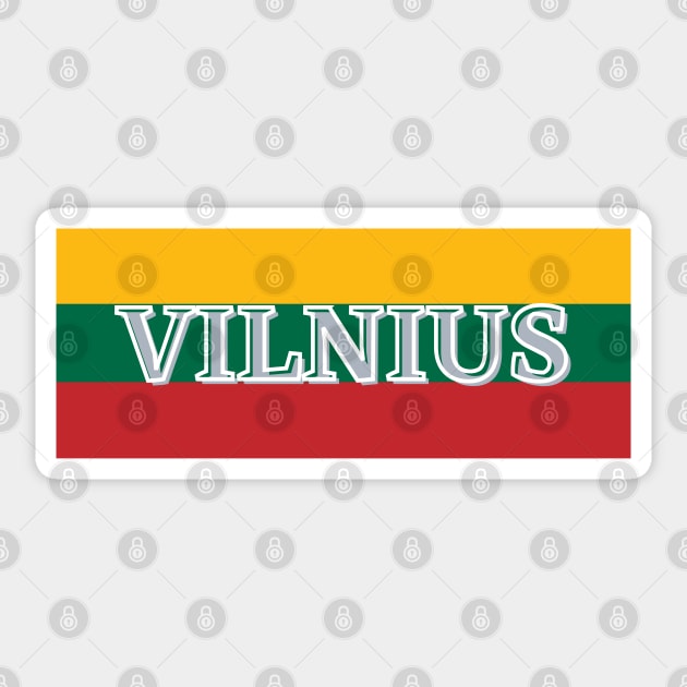 Vilnius City in Lithuania Flag Colors Stripes Sticker by aybe7elf